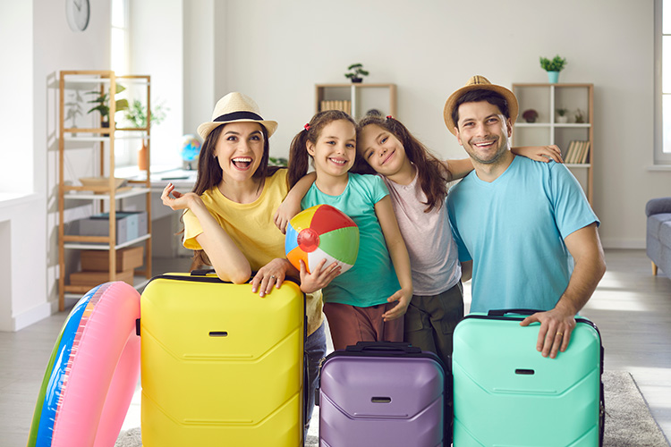 We've,Packed,Suitcases,And,Are,Ready,For,Holiday.,Happy,Young